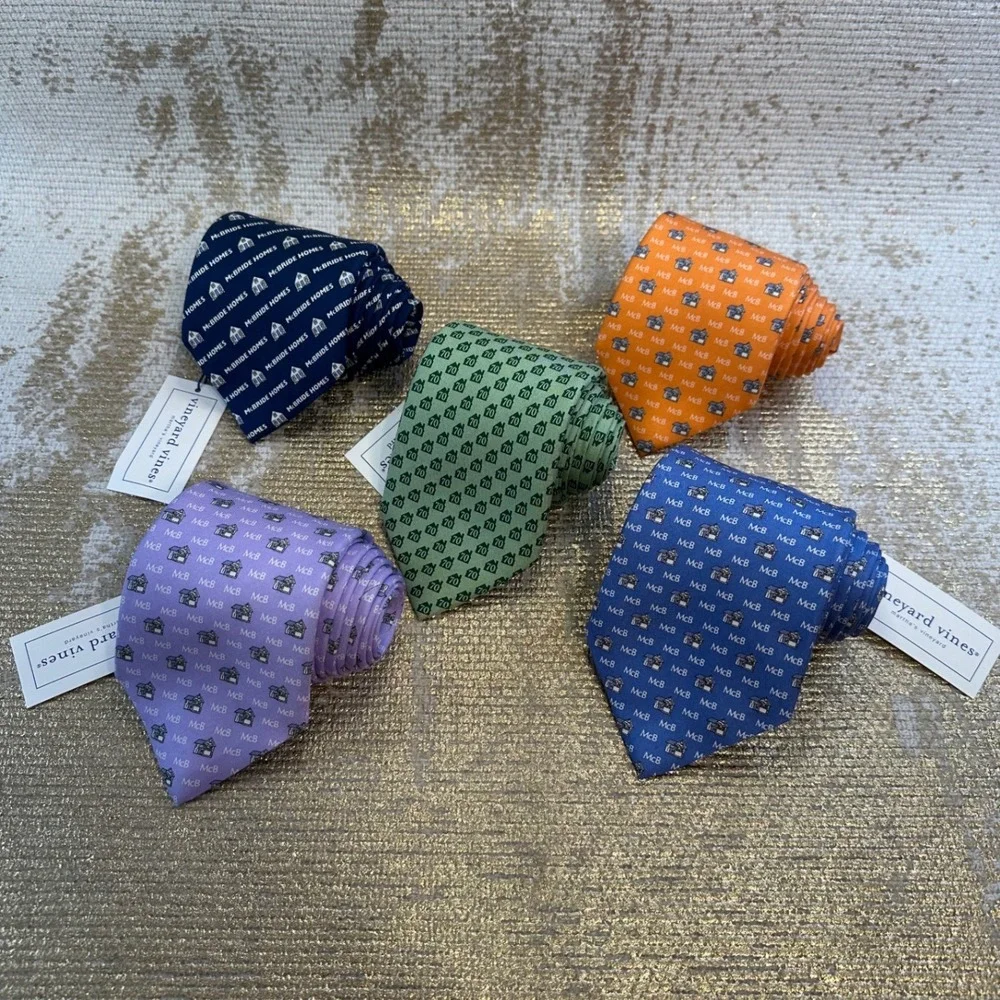 VINEYARD VINES X McBRIDE & SONS Homebuilders Custom Silk Necktie Bundle NWT